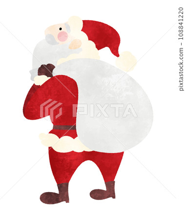 A warm and cute Christmas hand-drawn style Santa looking up A warm and cute Christmas hand-drawn style Santa looking up 108841220