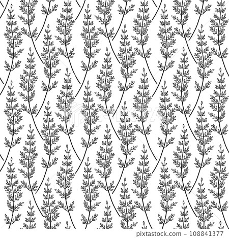 Seamless Pattern With Line Drawn Twigs 108841377