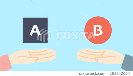 選擇 A 或 B 的引人注目的圖像 108842004