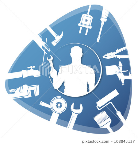 Master repair and service symbol with tool 108843137