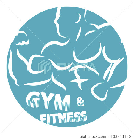 Muscular male athlete symbol gym 108843160