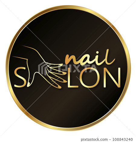 Nail salon manicure and pedicure gold symbol 108843240