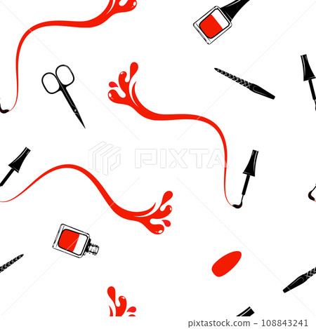 Nail salon seamless pattern design 108843241