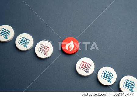 Project deadline. Deadline date. Hot season. An important point in the schedule. Get off schedule. Take a break. Peak activity. Maximum profit. Make it before the end of the term. 108843477