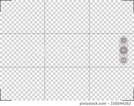 Photo camera frame viewfinder grid template. Vector illustration with zoom buttons jn phone. 108844262