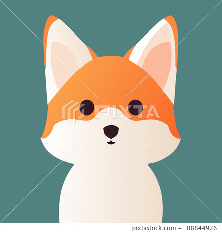 Cute cartoon puppy on grey background. 108844926