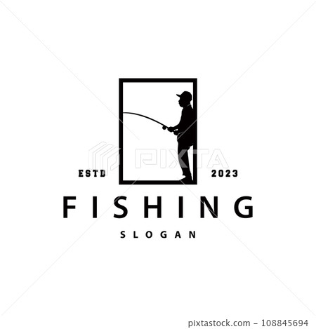 Angler Fishing Logo, Simple Outdoor Fishing Man - Stock Illustration  [108845695] - PIXTA