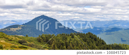 Panorama of Carpathian mountains in summer sunny day Panorama of Carpathian mountains in summer sunny day 108845723