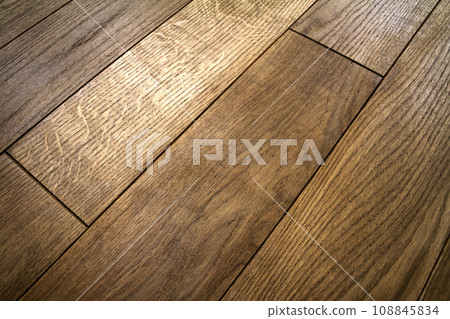 Natural brown texture wooden parquet floor boards 108845834