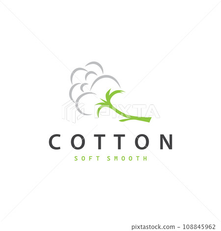 Cotton Logo, Soft and Smooth Cotton Plant Design for Business Brands with Simple Lines And Stem Cotton Logo, Soft and Smooth Cotton Plant Design for Business Brands with Simple Lines And Stem 108845962