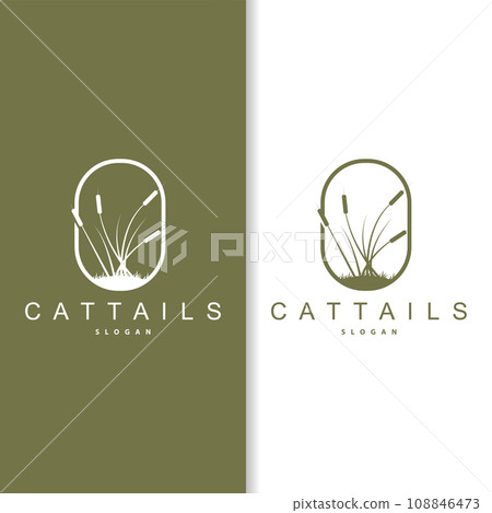 Creek and Cattail River Logo, Simple Minimalist Grass Design for Business Brand Creek and Cattail River Logo, Simple Minimalist Grass Design for Business Brand 108846473