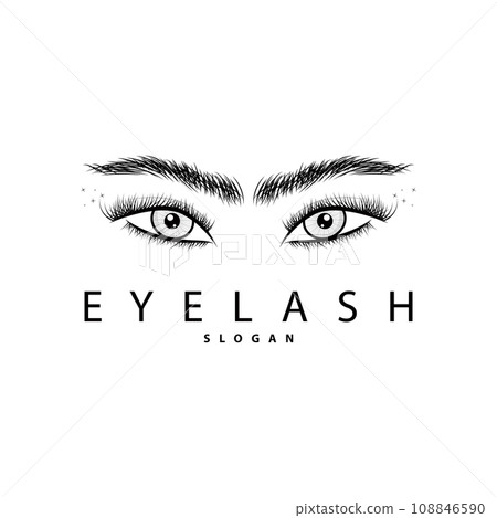 Eyelash Logo, Simple Design for Women's Care Beauty Business Brand Illustration Template 108846590