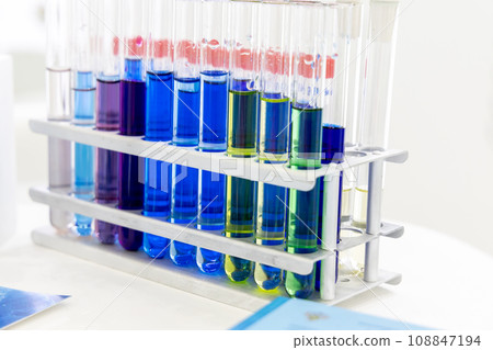 colorful test tubes in a chemical laboratory 108847194