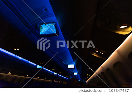 Inside the aircraft at night 108847487