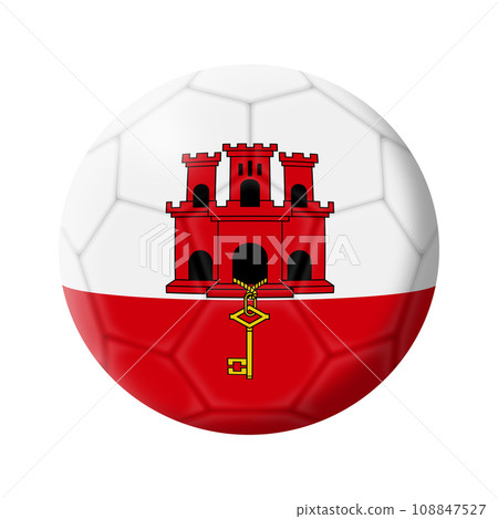 Gibraltar soccer ball football 3d illustration with clipping path Gibraltar soccer ball football 3d illustration with clipping path 108847527