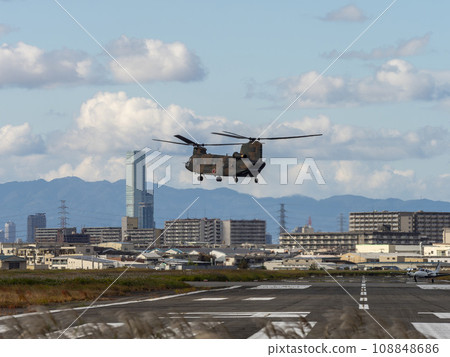CH-47JA Chinook flying over Yao Airport CH-47JA Chinook flying over Yao Airport 108848686