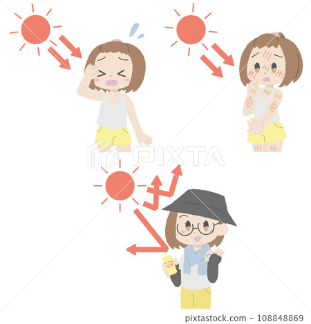 手繪女性防紫外線套裝 手繪女性防紫外線套裝 108848869
