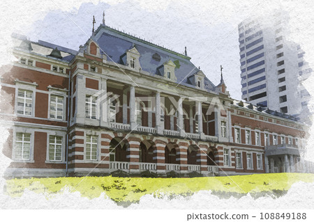 Watercolor style, Tokyo Kasumigaseki, former Ministry of Justice main building, Chiyoda-ku, Tokyo Watercolor style, Tokyo Kasumigaseki, former Ministry of Justice main building, Chiyoda-ku, Tokyo 108849188