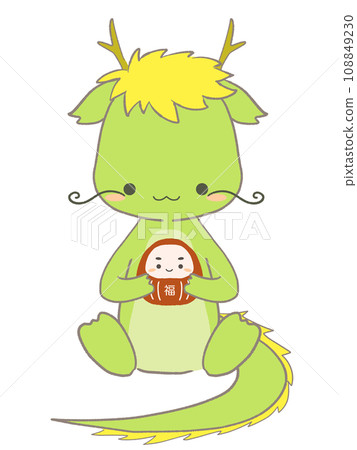 龍與達摩坐在一起的插圖 108849230