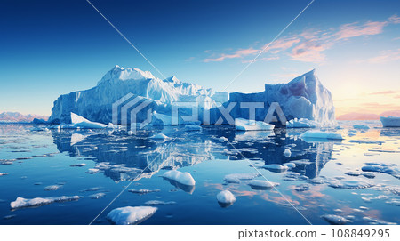 全球暖化導致北極冰川融化 全球暖化導致北極冰川融化 108849295