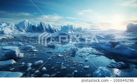 全球暖化導致北極冰川融化 108849296