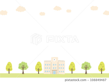 Landscape illustration with school 108849487