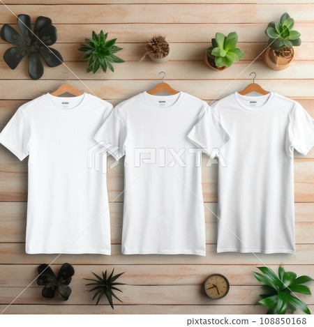 Blank t shirt mockup. Template blank shirt top view. background with composition frame. AI Generative. 108850168