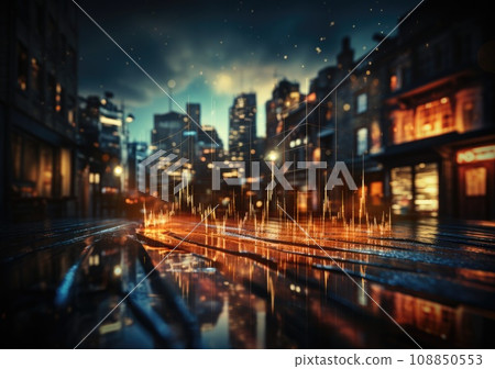 business perspective strategy chart, Candle stick of stock market or forex trading in perspective graphic design for financial investment concept. AI Generative. 108850553