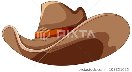 Isolated Simple Cowboy Hat Cartoon Illustration Isolated Simple Cowboy Hat Cartoon Illustration 108851055