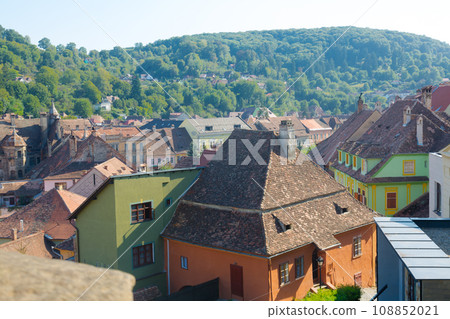 Illustration from Clock tower on streets of Sighisoara 108852021