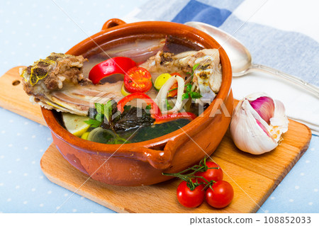 Thick meat soup with vegetables Thick meat soup with vegetables 108852033
