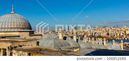 View from Suleymaniye Mosque of Beyoglu district across Golden Horn, Istanbul View from Suleymaniye Mosque of Beyoglu district across Golden Horn, Istanbul 108852088