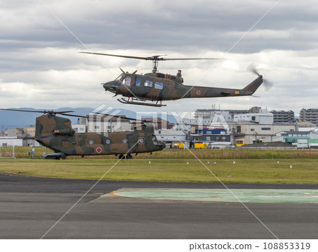 CH-47JA and UH-1J at Yao Garrison CH-47JA and UH-1J at Yao Garrison 108853319