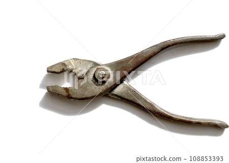 old pliers on a white background old pliers on a white background 108853393