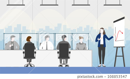 Group of business people meeting in office conference room with new normal lifestyle 108853547