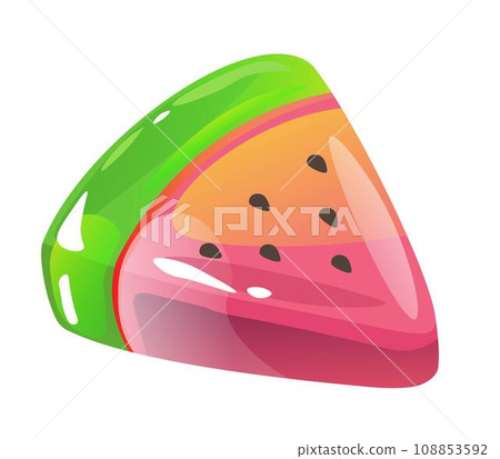 Gummy jelly candy, chewy sugar watermelon slice 108853592