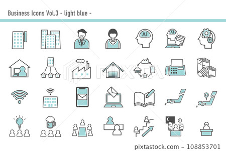 Business icon set C 05 light blue Business icon set C 05 light blue 108853701