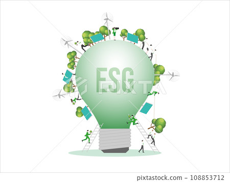 ESG sustainability business, Light bulb 108853712