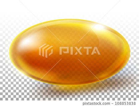 Fish oil or vitamin E capsule isolated transparent 108853838