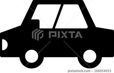 Simple monochrome illustration of a car Simple monochrome illustration of a car 108854053