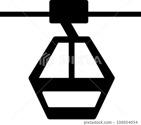 Simple monochrome illustration of ropeway Simple monochrome illustration of ropeway 108854054