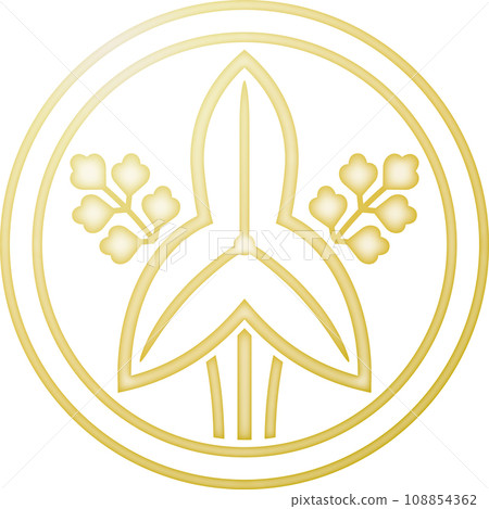 Family crest: Full shadow circle with standing swamp [gold] 108854362