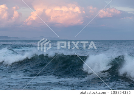 Seascape disturbed by strong winds Seascape disturbed by strong winds 108854385
