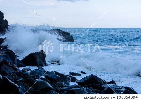 Seascape disturbed by strong winds Seascape disturbed by strong winds 108854394