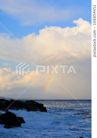 Coastal scenery devastated by strong winds Coastal scenery devastated by strong winds 108854452