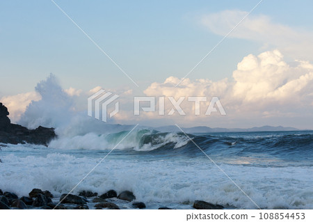 Coastal scenery devastated by strong winds Coastal scenery devastated by strong winds 108854453