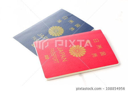Japanese passport (red for regular passport 10 years and dark blue for regular passport 5 years) 108854956