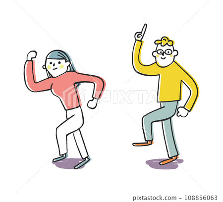 大學生漫步校園生活插畫素材 108856063