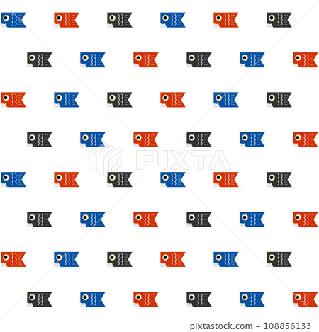 Carp streamer pattern background seamless pattern (white background) 108856133