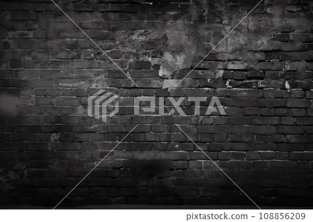 Black brick wall AI generated image AI image 108856209